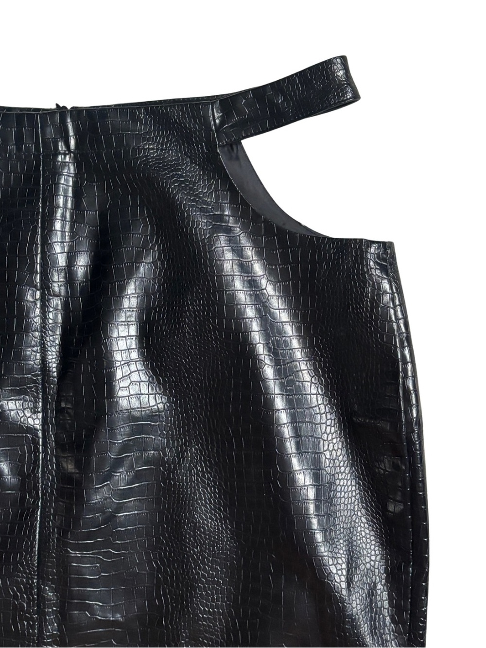 Nasty Gal Faux Croc Leather Pencil Skirt in Black - Picture 3 of 5